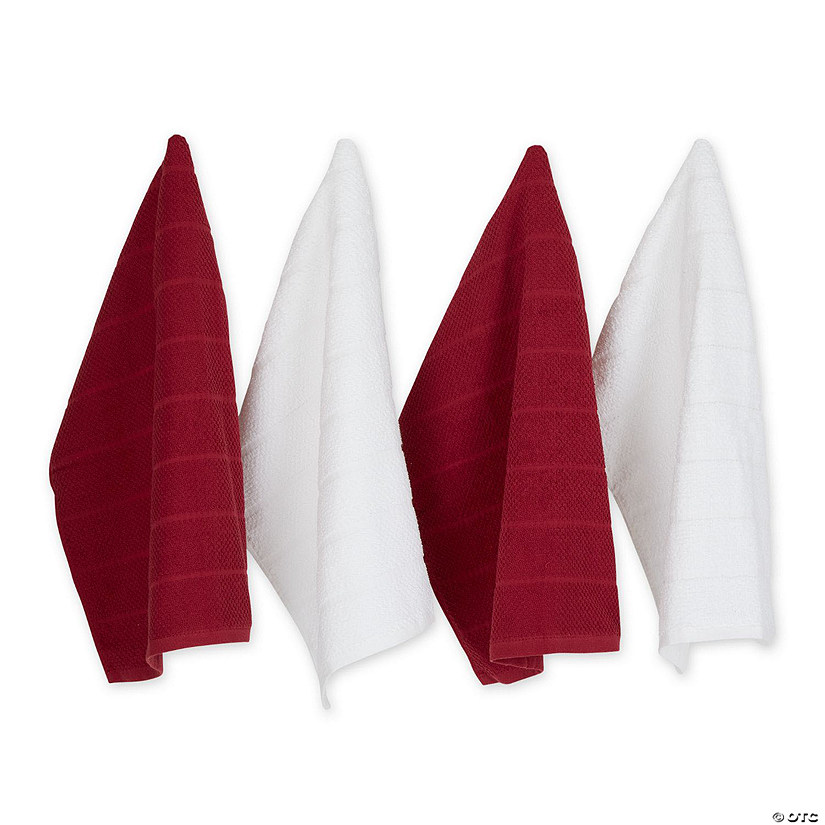 Assorted Barn Red Basic Chef Terry Dishtowel (Set Of 4) Image