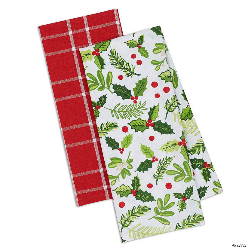 Assorted Boughs Of Holly Dishtowel (Set Of 2) Image