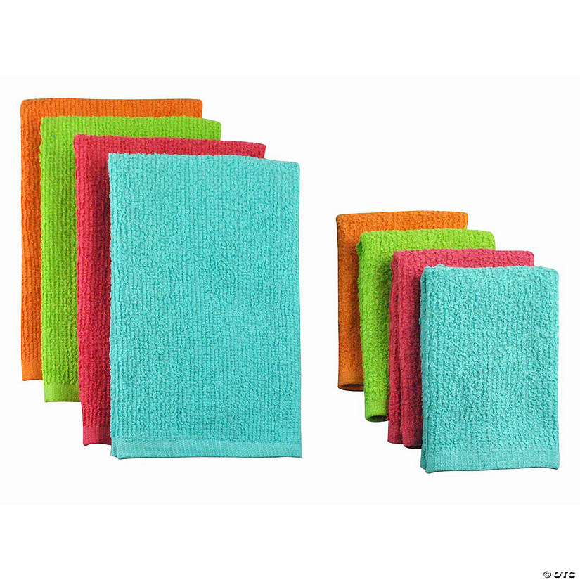 Assorted Bright Bar Mop Dishtowel & Dishcloth (Set Of 8)