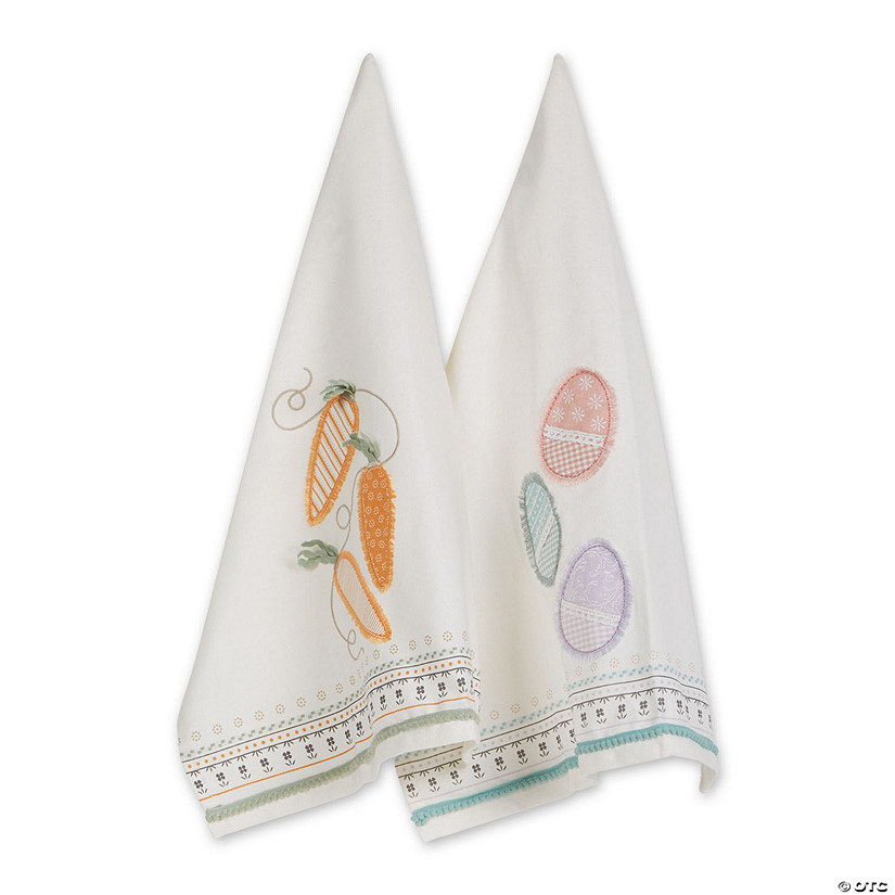 Assorted Carrots & Eggs Dishtowel Set (Set Of 2) Image