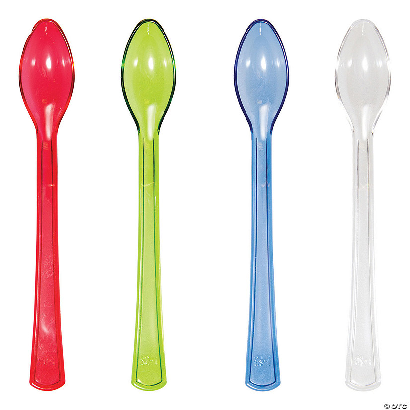 Assorted Color Mini Appetizer Spoons 96 Count