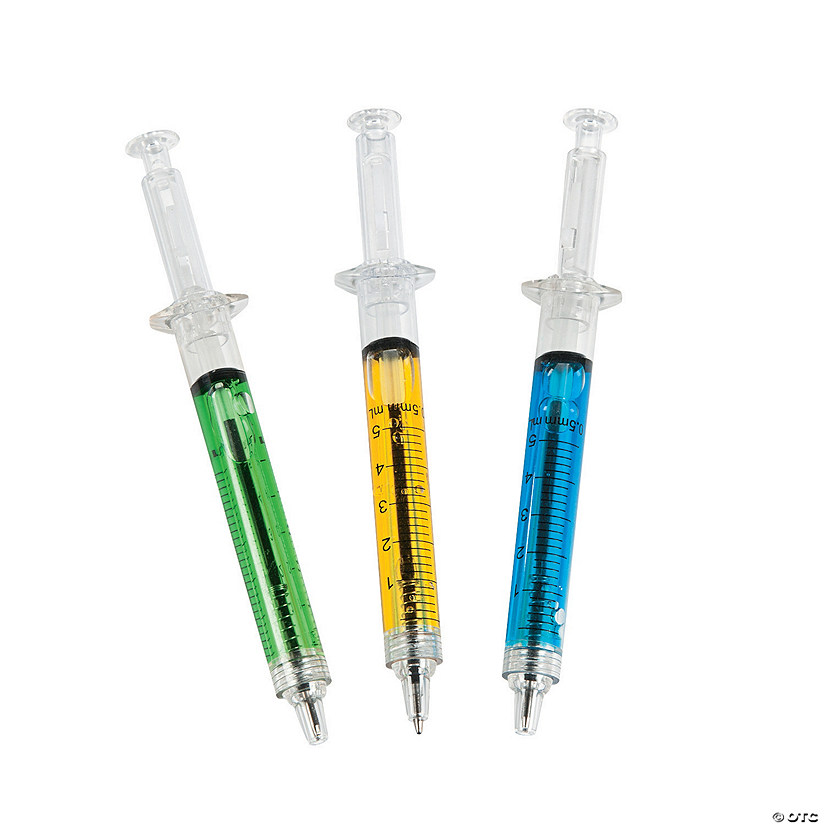 Assorted Colorful Syringe Pens - 12 Pc. Image