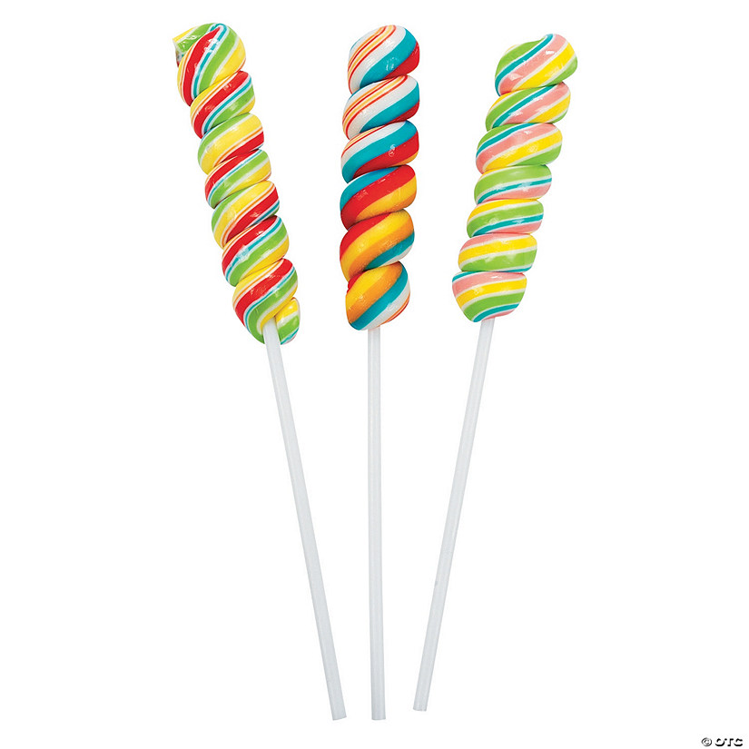 Assorted Fruit Flavors Twisty Lollipops - 12 Pc. Image