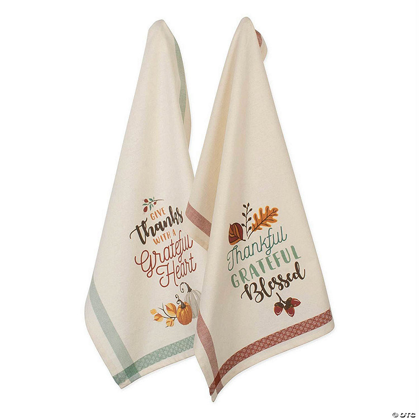 Assorted Grateful Fall Printed Dishtowel (Set Of 2) Image