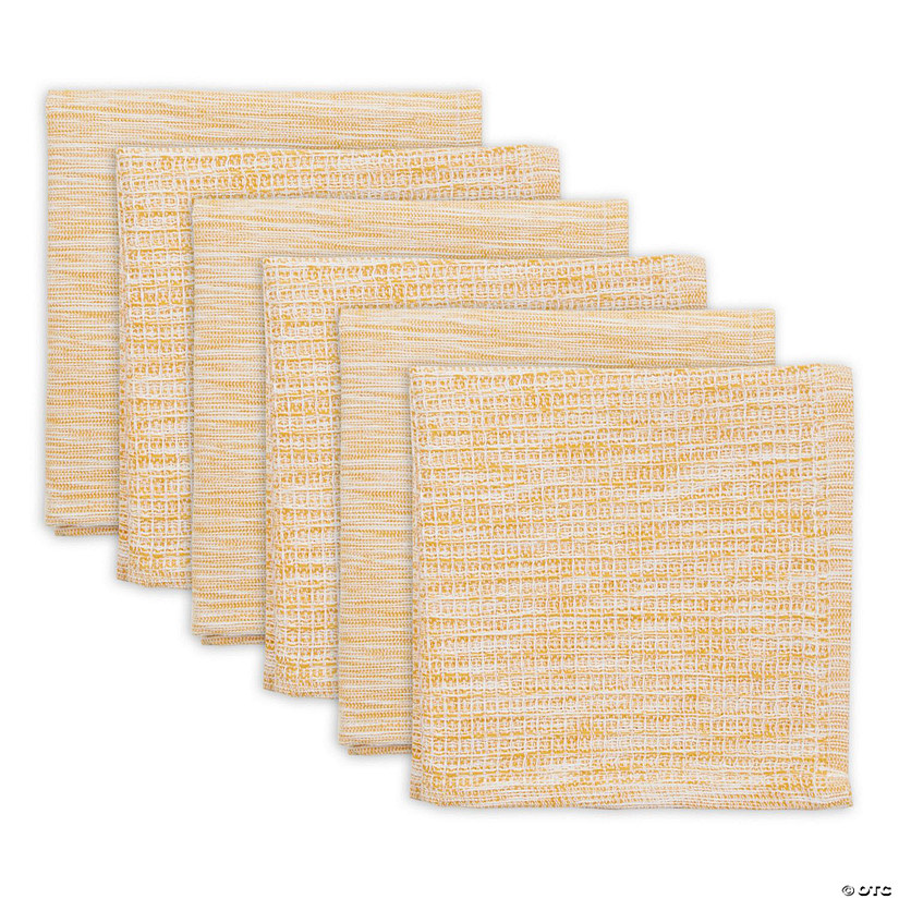 Assorted Honey Gold And Off-White Recycled Cotton Dishcloth (Set Of 6) Image