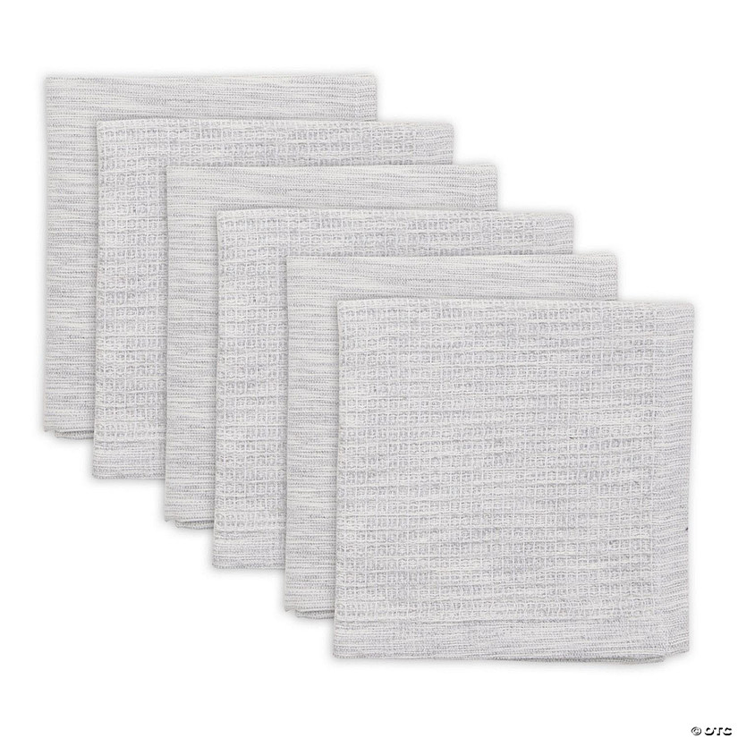Assorted Light Gray And Off-White Recycled Cotton Dishcloth (Set Of 6) Image