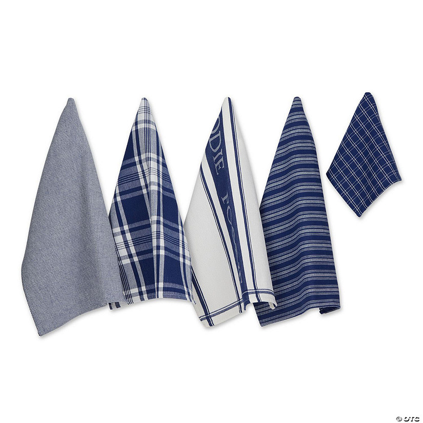 Assorted Nautical Blue Foodie Dishtowel And Dishcloth (Set Of 5) Image