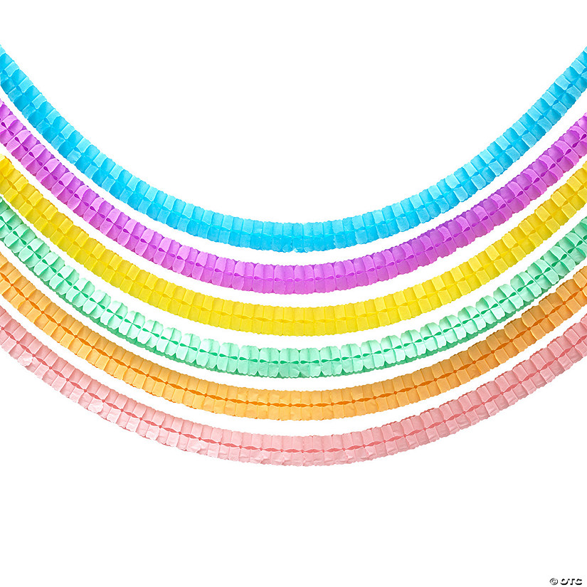 Assorted Pastel Tissue Garlands - 6 Pc. Image
