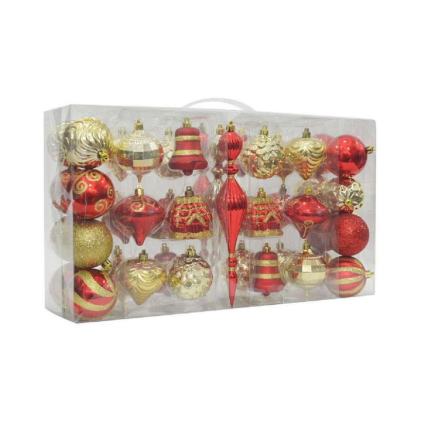 Assorted Shapes Christmas Ornaments&#44; 2 Red & Gold - Pack of 43 Image