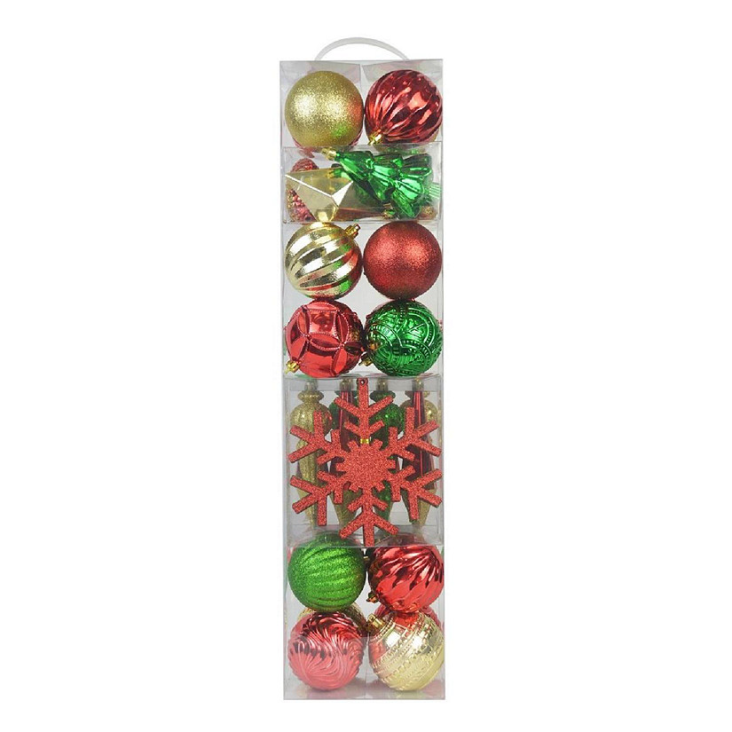 Assorted Styles-Mix Color Rustic Christmas Ornament - Pack of 40 Image