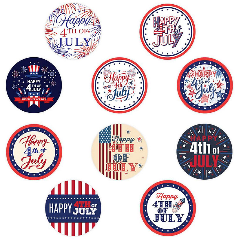 Assorted USA Flag Stickers 2IN 40 Pack Image
