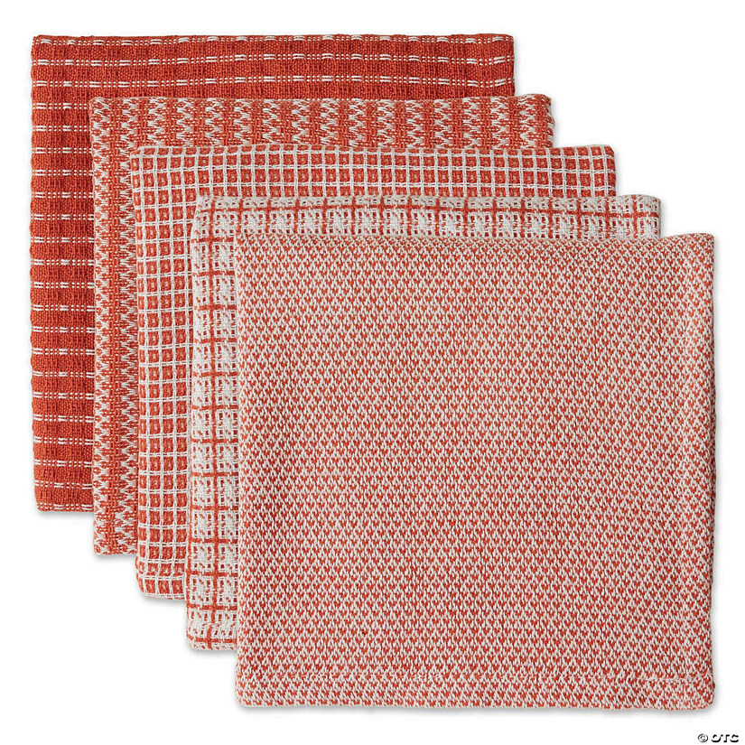 Asst Vintage Red Dishcloth (Set Of 5) Image