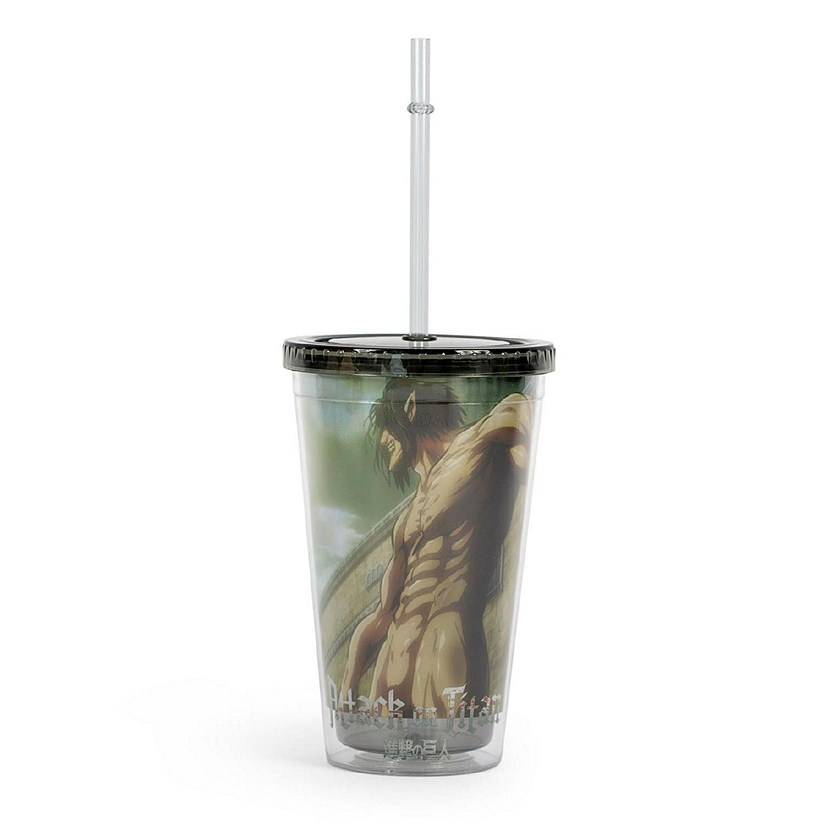 Attack On Titan Eren Yeager Titan Carnival Cup With Straw  Holds 16 Ounces Image
