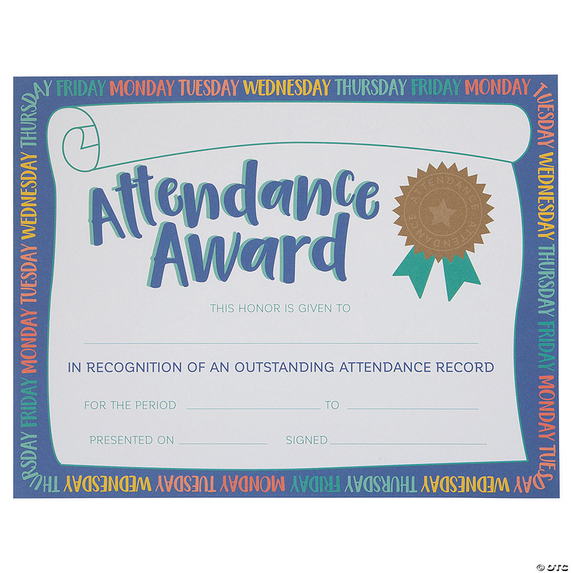 Attendance Award Certificates Image