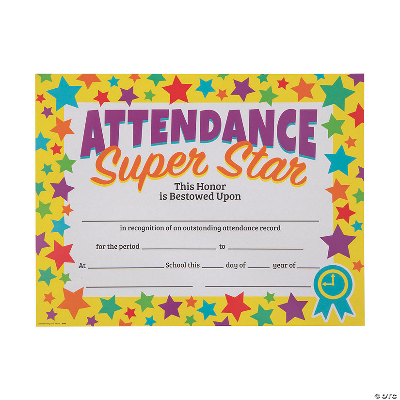 Attendance Super Star Certificates Image