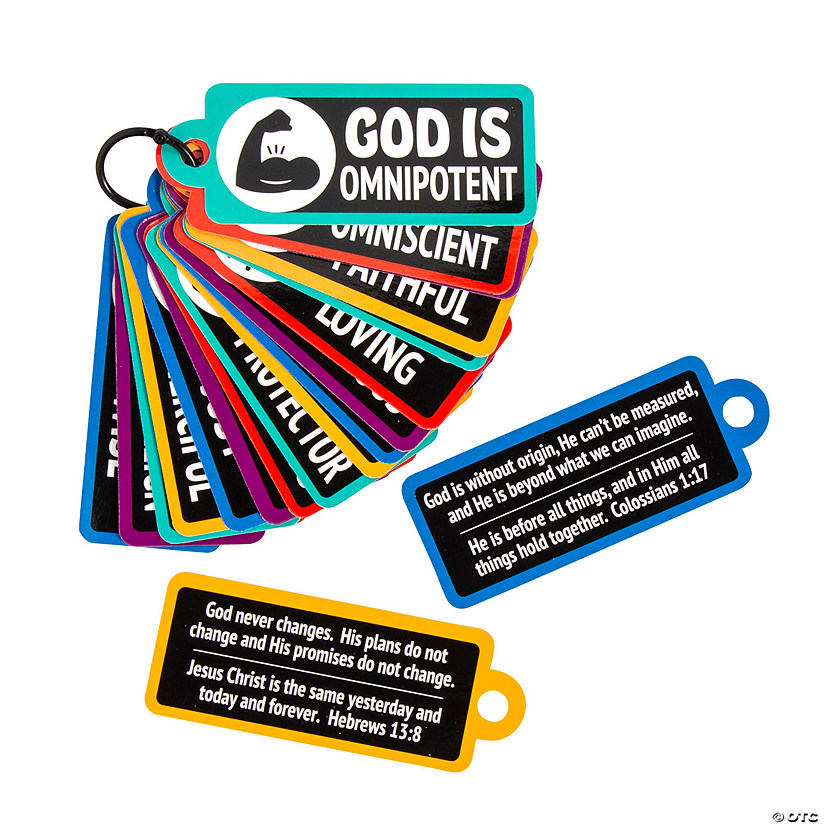 Attributes of God Cards on a Ring - 12 Pc. Image