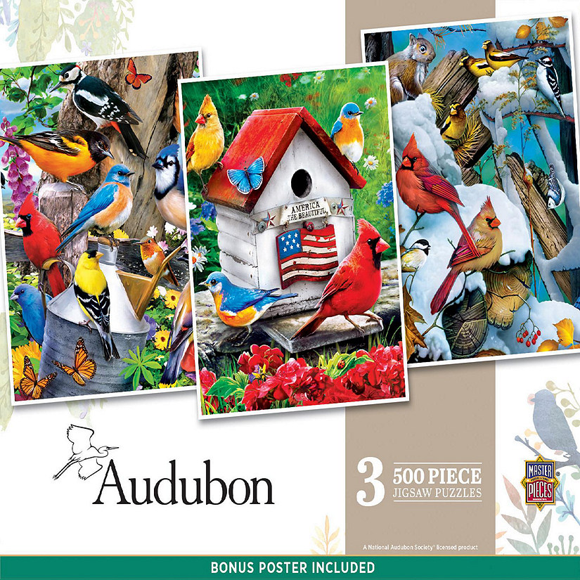 Audubon - 500 Piece Jigsaw Puzzles 3 Pack Image