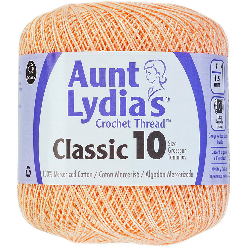 Aunt Lydia's Classic Crochet Thread Size 10-Light Peach Image