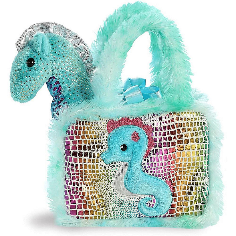 Aurora World Pet Carrier Plush Toy Animal, Fancy Pals Seahorse Image