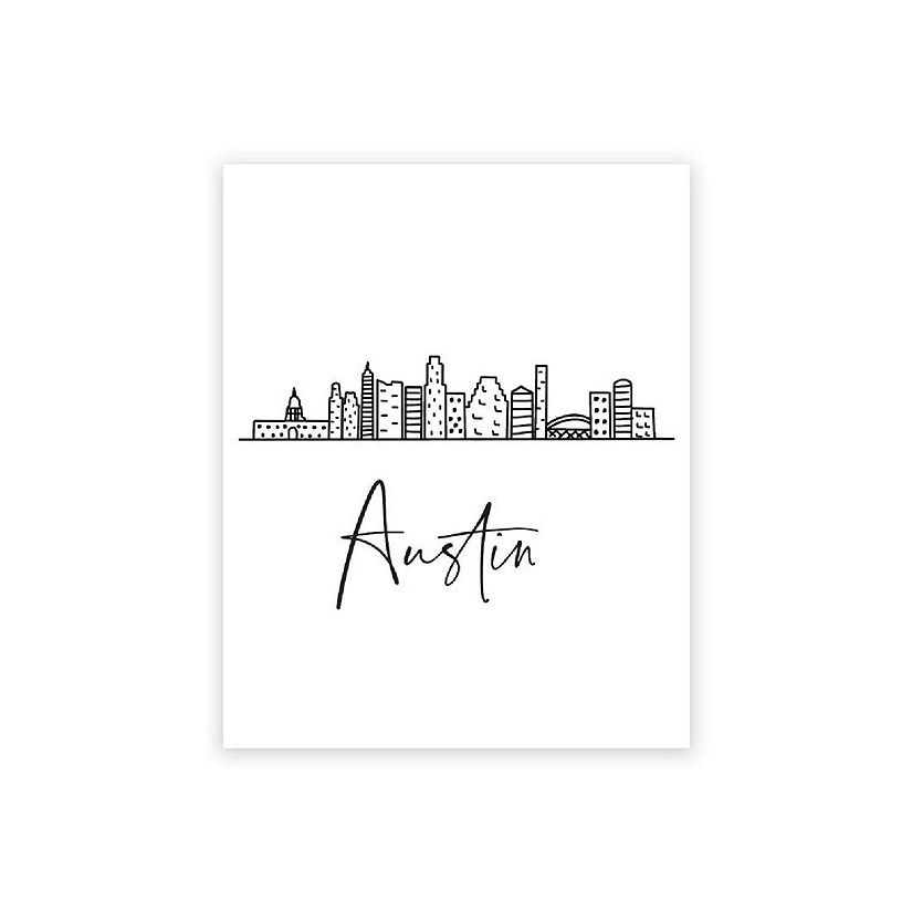 Austin Skyline BW 16x20in 1-Pack Image