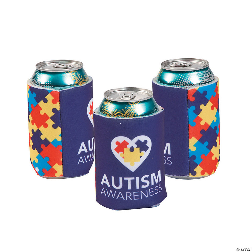 Autism Awareness Can Coolers - 12 Pc. Image