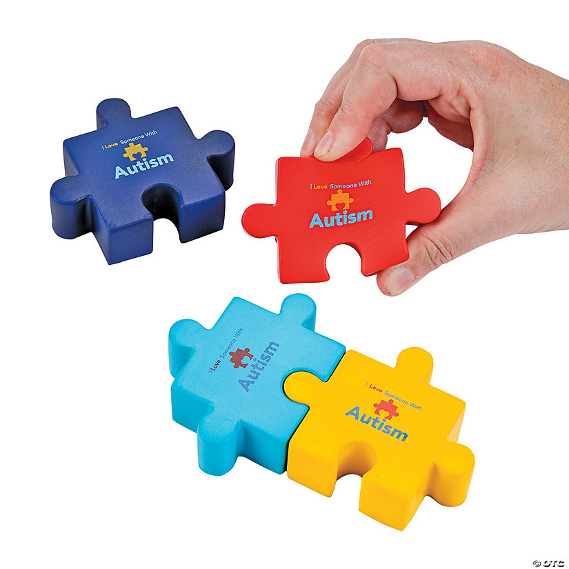 Autism Awareness Puzzle Stress Toys - 12 Pc. Image