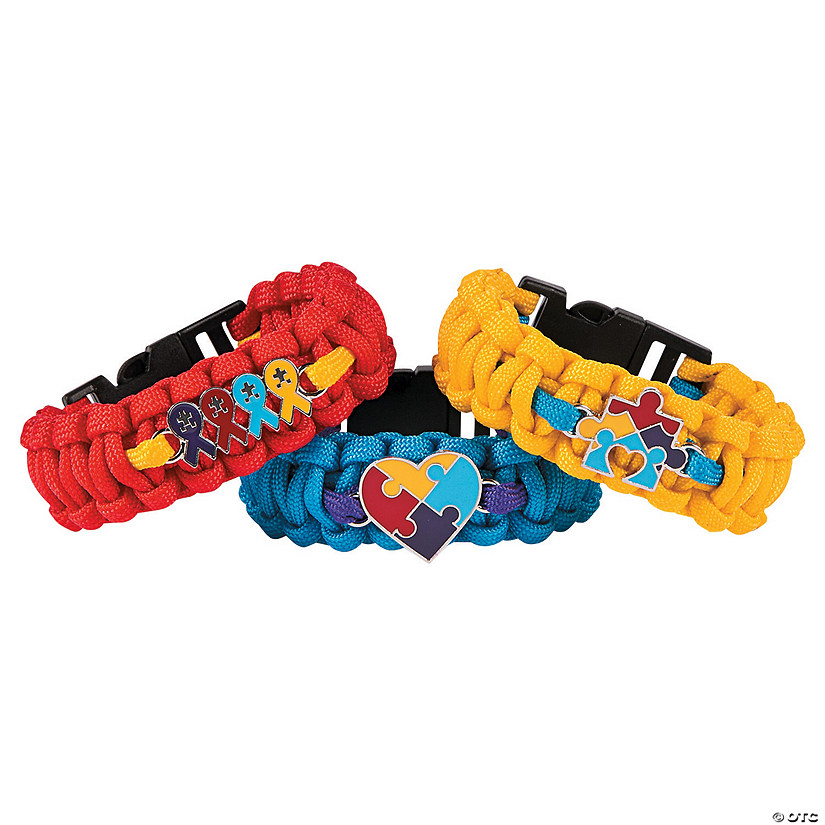 Autism Awareness Ribbon Paracord Bracelets - 6 Pc. Image