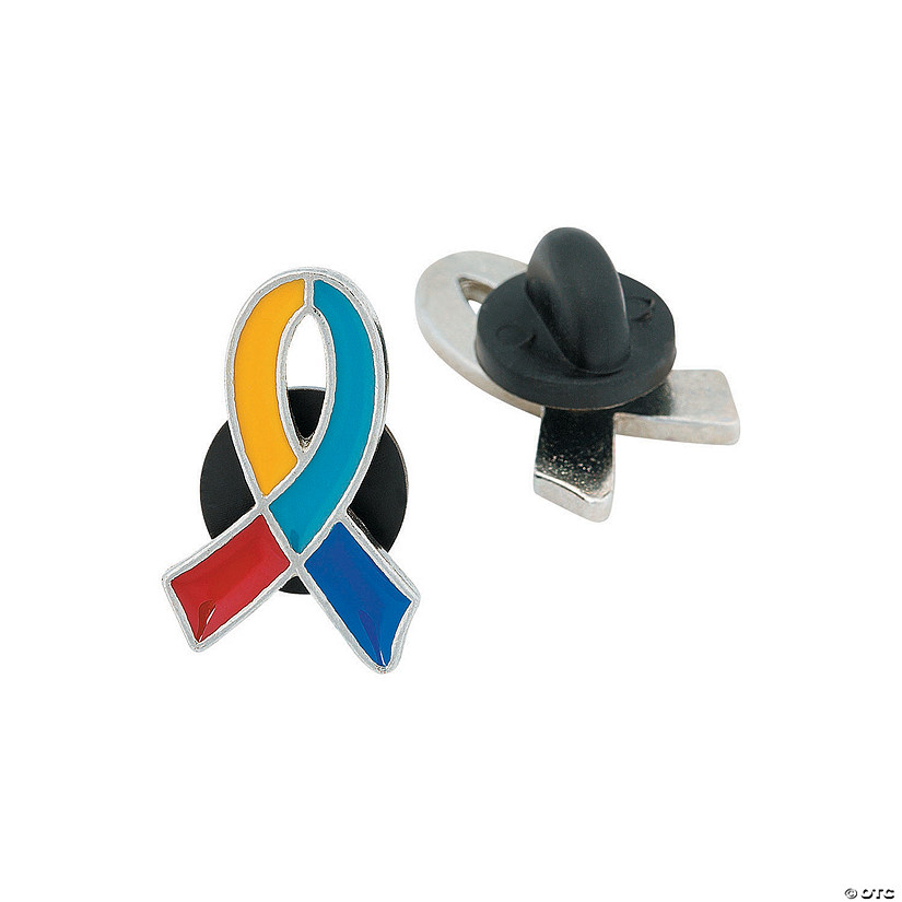 Autism Awareness Ribbon Pins - 12 Pc. Image