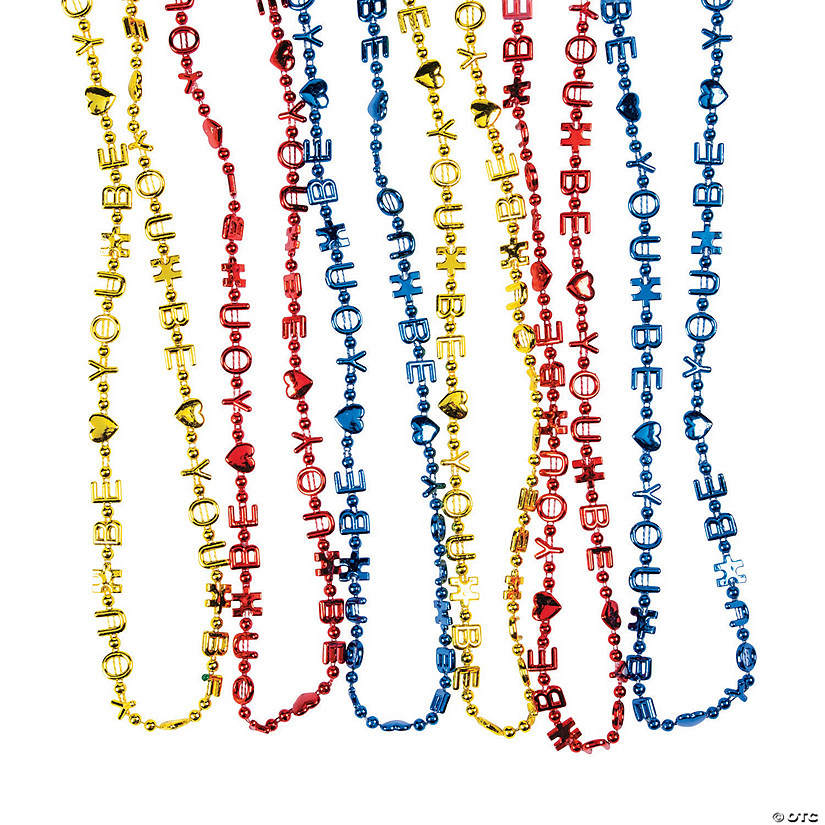 Autism Puzzle Bead Necklaces - 12 Pc. Image