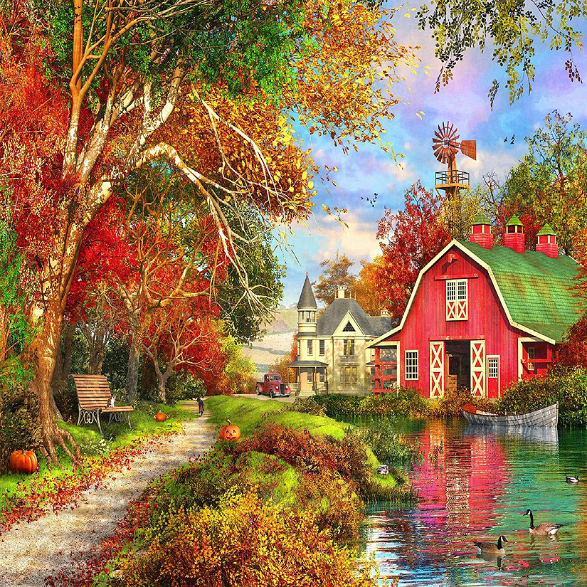 Autumn Barn 1000 Piece Jigsaw Puzzle Image