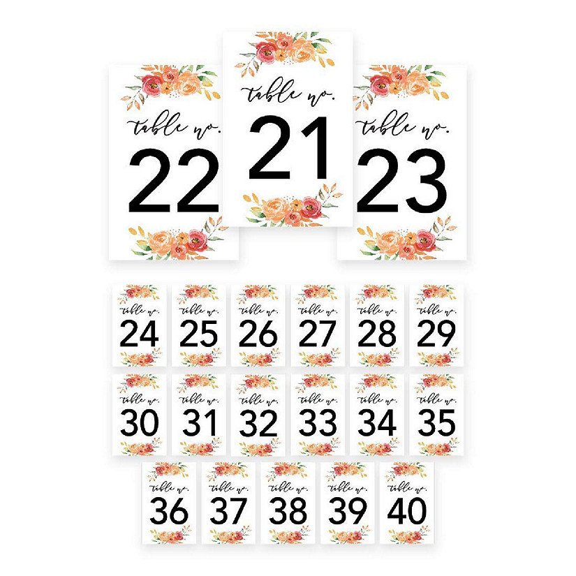 Autumn Floral Numbers 21 40 Image
