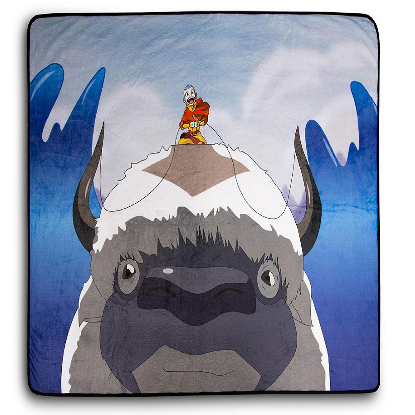 Avatar: The Last Airbender Aang and Appa Fleece Throw Blanket  45 x 60 Inches Image