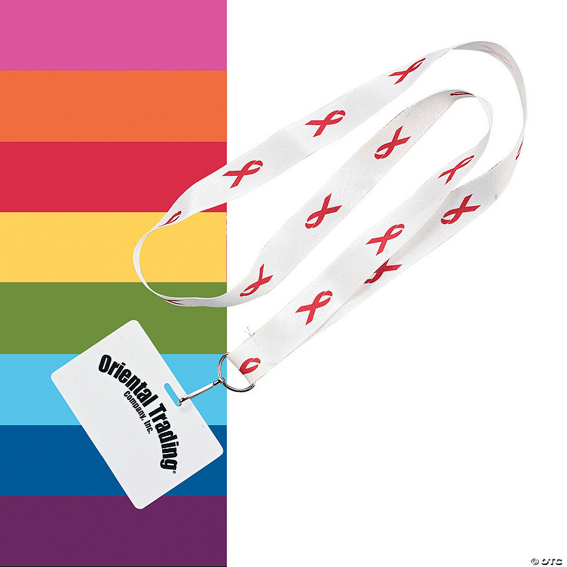 Awareness Ribbon Badge Holder Lanyards - 12 Pc. Image