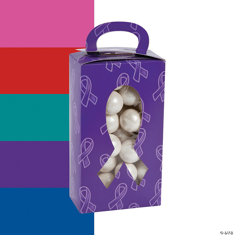 Awareness Ribbon Favor Boxes with Cutout - 12 Pc. Image