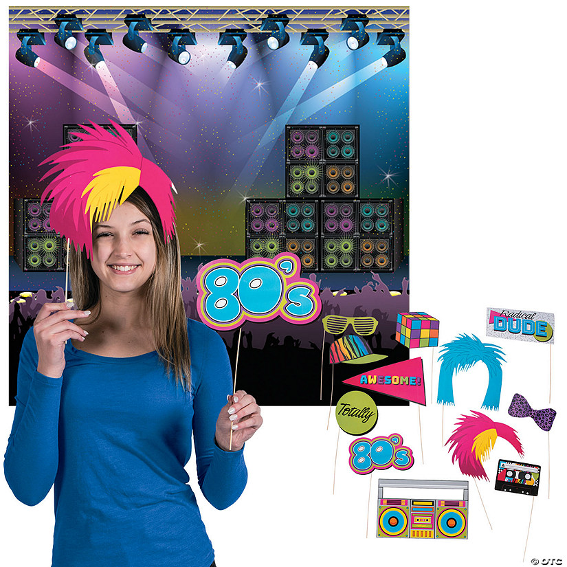 Awesome 80s Photo Booth Kit - 14 Pc. Image