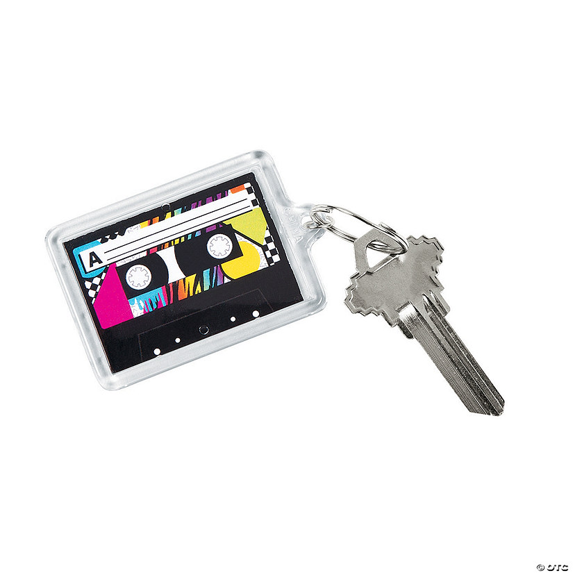 Awesome 80s Theme Picture Frame Keychains - 12 Pc. Image