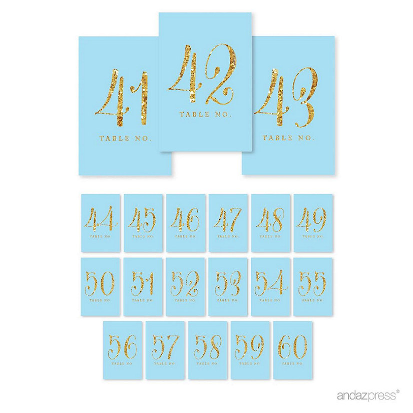 B.Blue Gold Glitter Table Numbers 41-60 Image