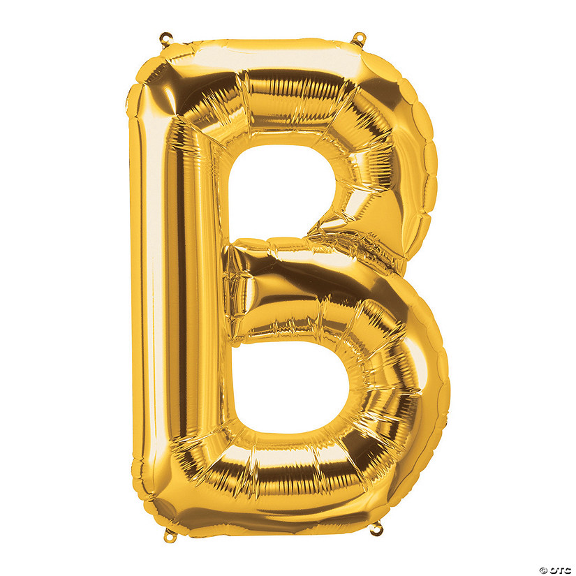 B Gold Letter 34" Mylar Balloon Image