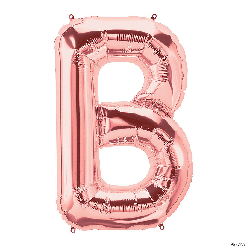 B Rose Gold Letter Mylar Balloon | Oriental Trading