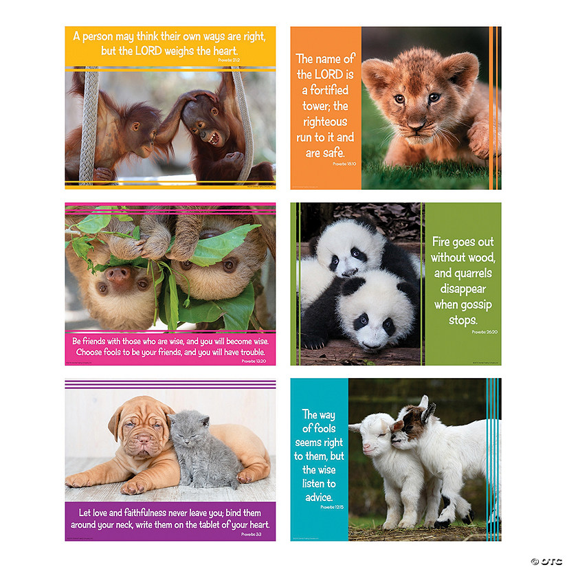 Baby Animals Faith Messages Poster Set - 6 Pc. Image