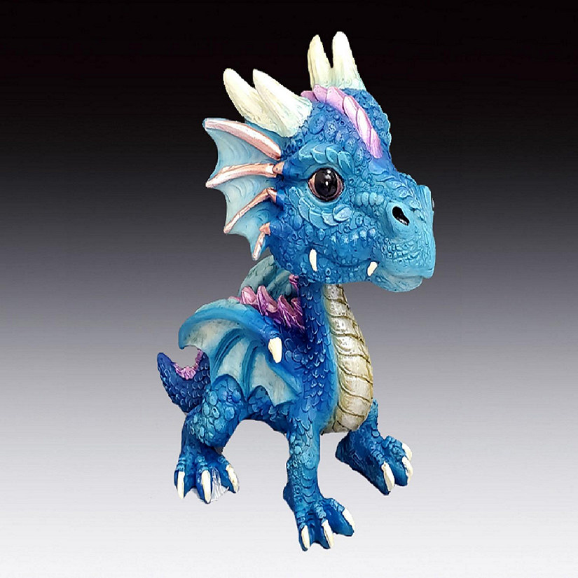 Baby Blue Dragon Bobble Head Figurine 5.7 Inch Image