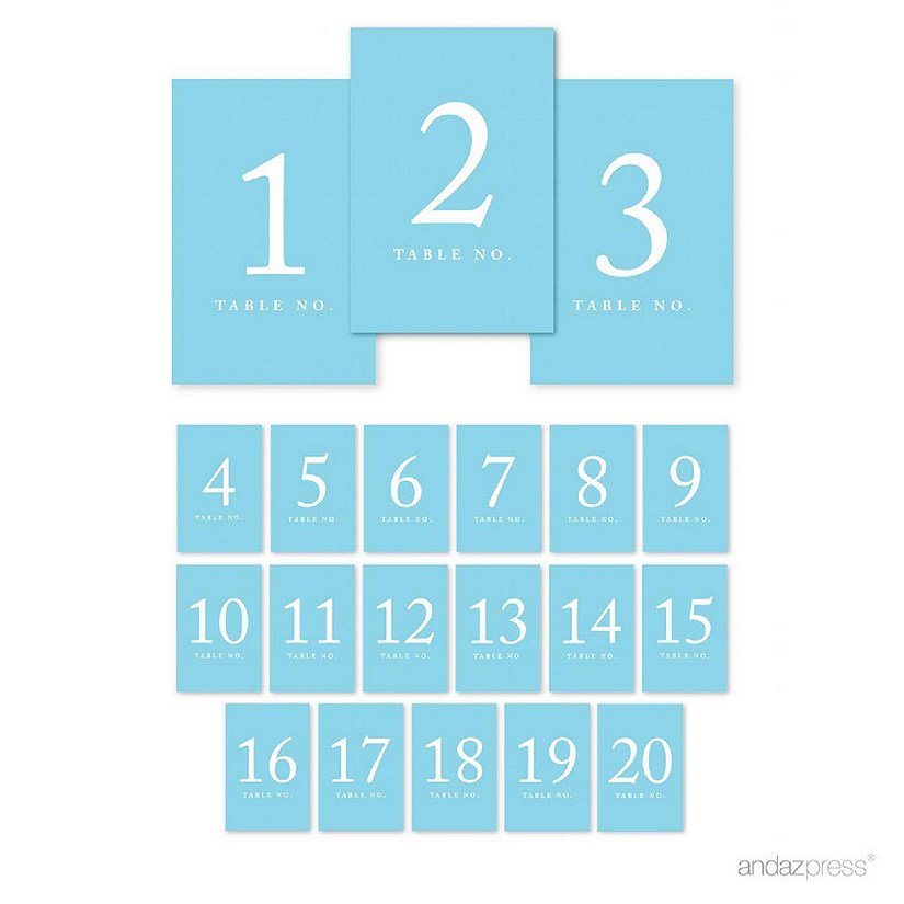 Baby Blue Table Numbers 1 20 Image