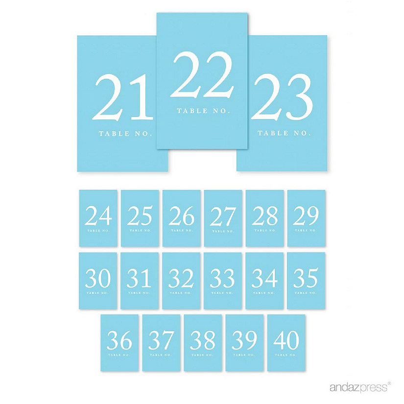 Baby Blue Table Numbers 21 40 Image