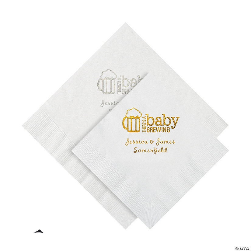 Baby Brewing Personalized Beverage or Luncheon Napkins - 50 Pc. Image