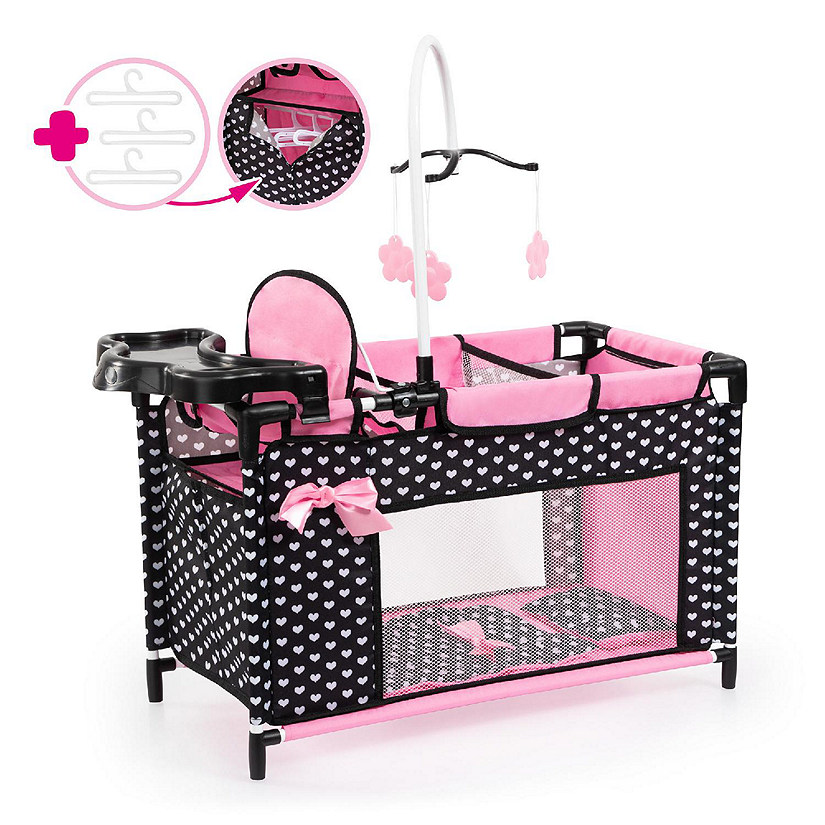 Baby Dolls Multi Bed, Black, Pink, Hearts Image