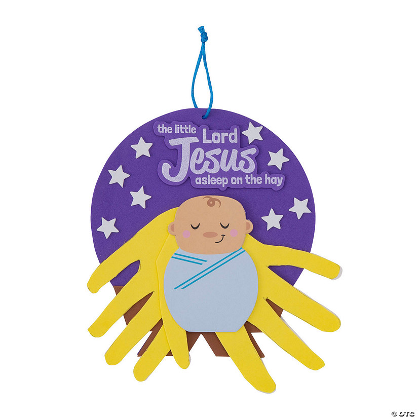 Baby Jesus Handprint Sign Craft Kit - Makes 12 Image