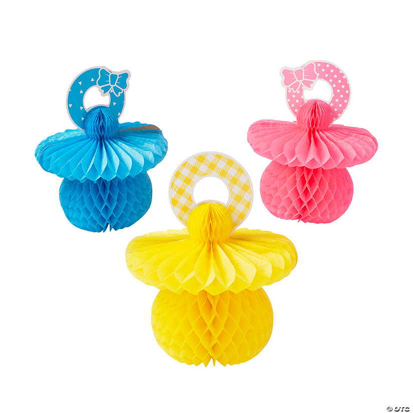 Baby Pacifier Honeycomb Centerpieces - 3 Pc. Image
