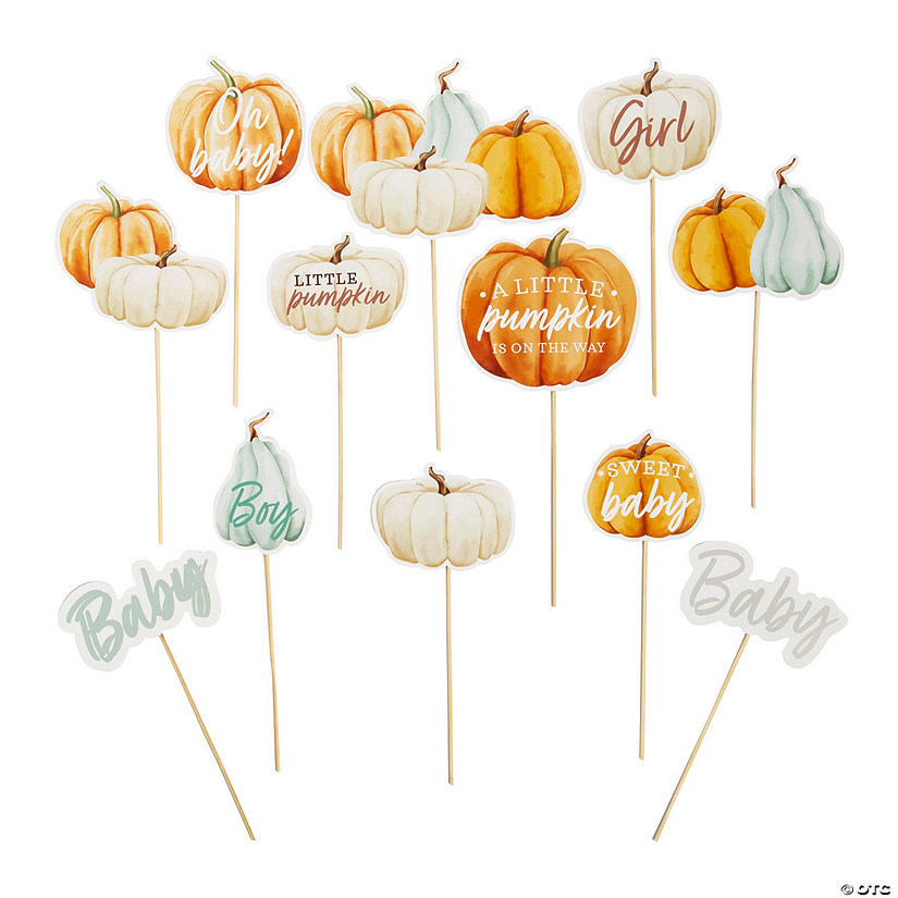 Baby Pumpkin Centerpiece Sticks &#8211; 12 Pc. Image