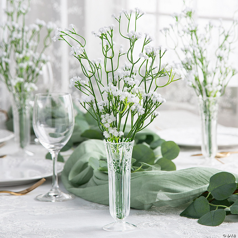 Baby&#8217;s Breath & Bud Vases Decorating Kit for 12 Tables Image