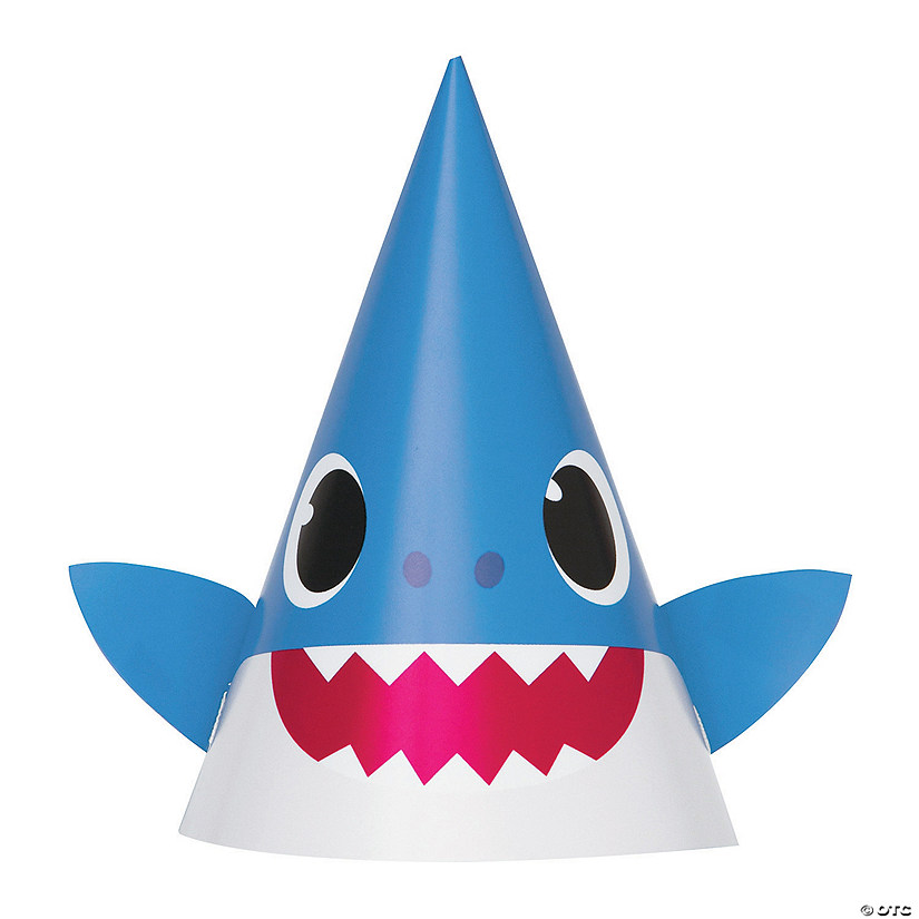 Baby Shark Cone Party Hats - 8 Pc. Image